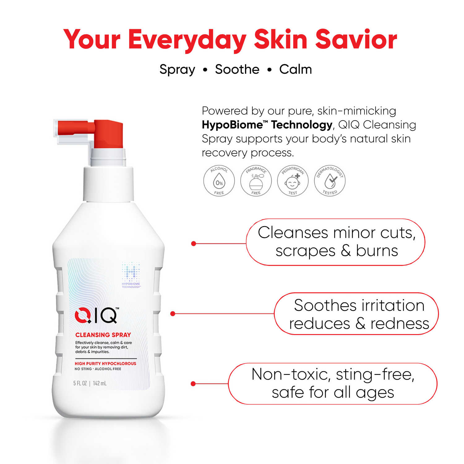 QIQ Skin Savior Spray 3-Pack — three full-size high-purity HOCl bottles